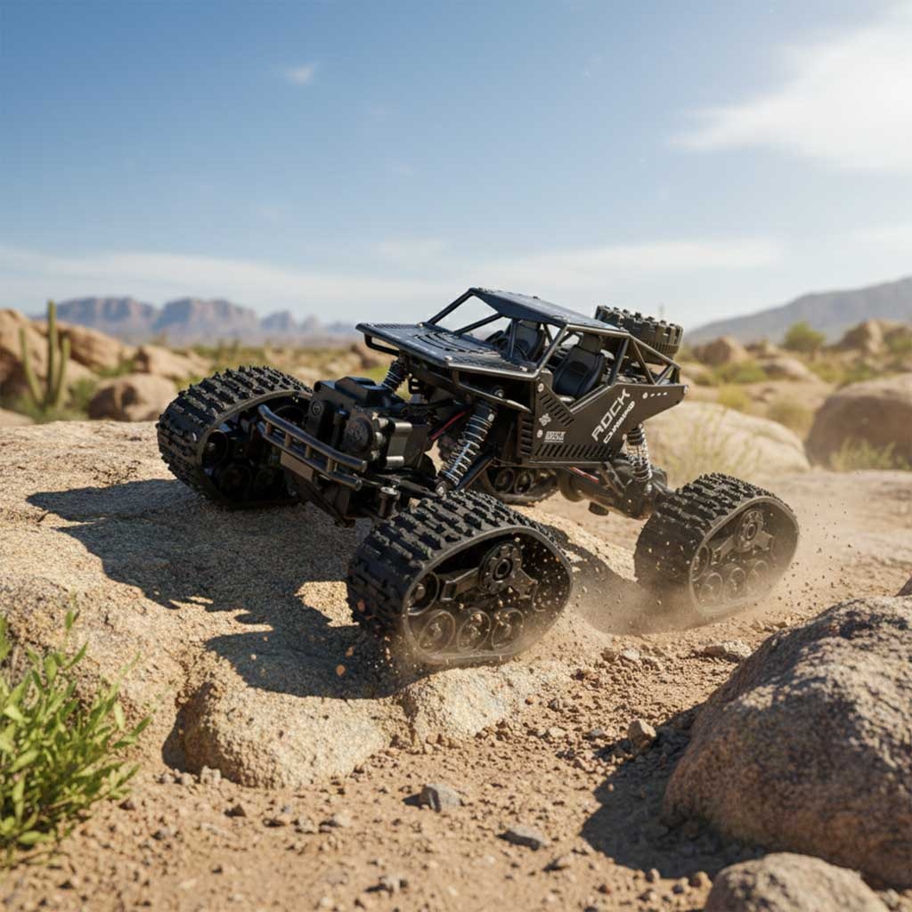 Samochod-zdalnie-sterowany-na-pilota-RC-Rock-Crawler-4x4-LHC012-auto-2w1-czarny-180210 RC Rock Crawler 4x4 LHC012 automobilis 2in1 juodas