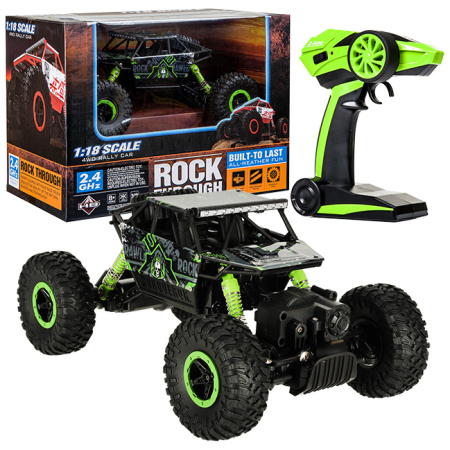 Samochod-zdalnie-sterowany-na-pilota-RC-Rock-Crawler-HB-2-4GHz-1-18-zielony-141341 RC automobilis Rock Crawler HB 2.4GHz 1:18 žalias