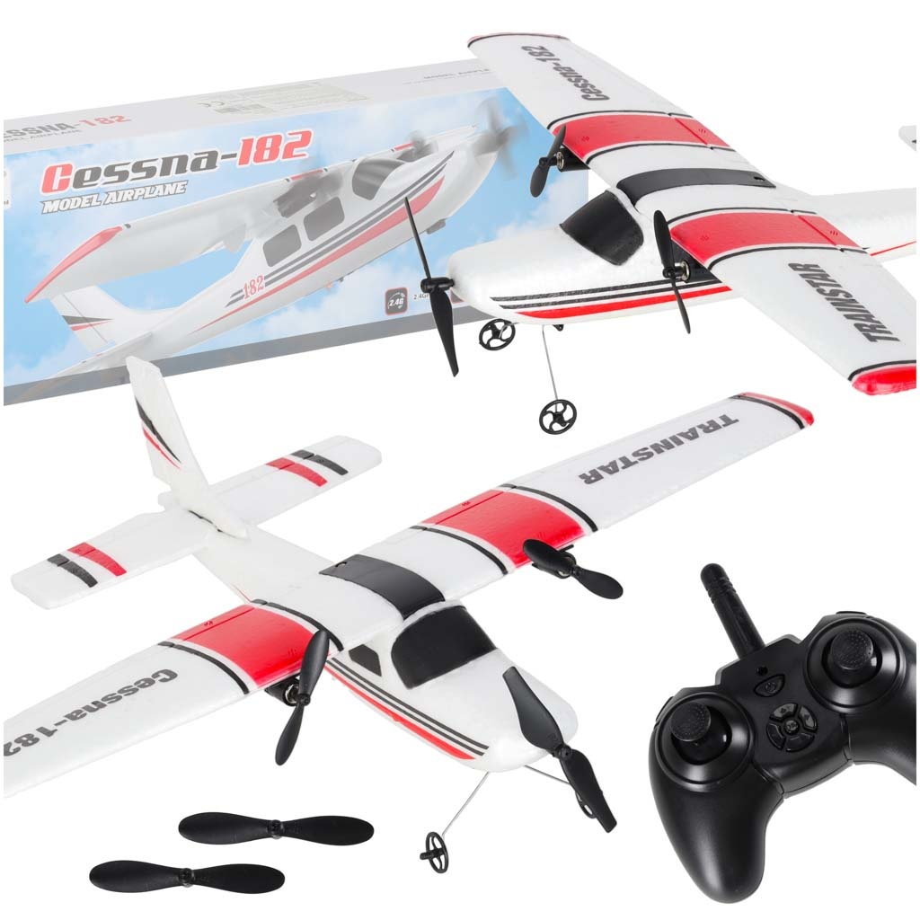 Samolot-zdalnie-sterowany-Cessna-182-szybowiec-akrobata-2-4GHz-178220 Nuotoliniu būdu valdomas "Cessna 182" sklandytuvas aerobatas 2,4 GHz orlaivis