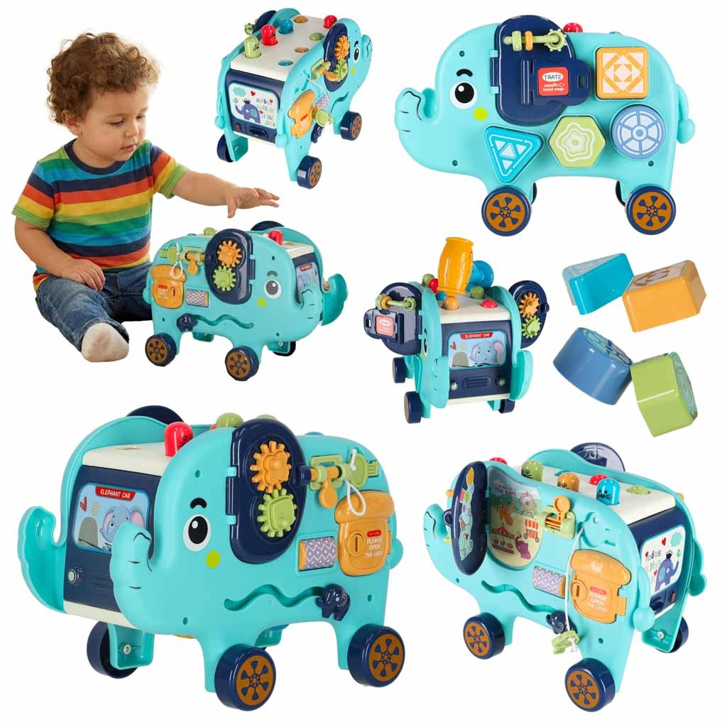 Dramblys montessori manipuliacinė lenta pounder sorter blokai plaktukas 26cm