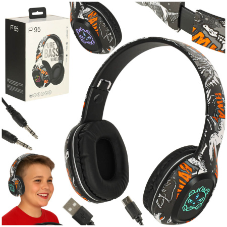 Sluchawki-bezprzewodowe-nauszne-Bluetooth-Gaming-Sport-czarne-174141 "Bluetooth" belaidės ausinės į ausis "Gaming Sport", juodos spalvos