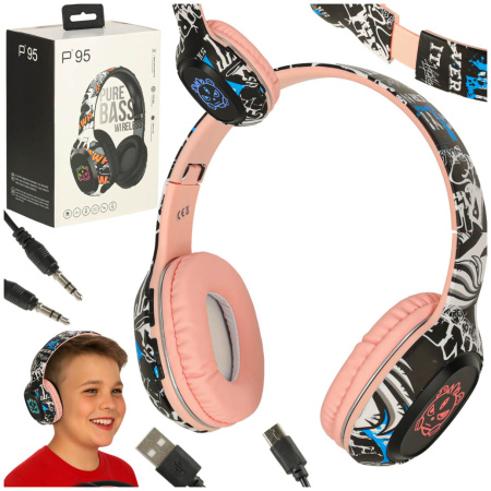 Sluchawki-bezprzewodowe-nauszne-Bluetooth-Gaming-Sport-rozowe-174152 "Bluetooth" belaidės ausinės į ausis "Gaming Sport" rožinės spalvos