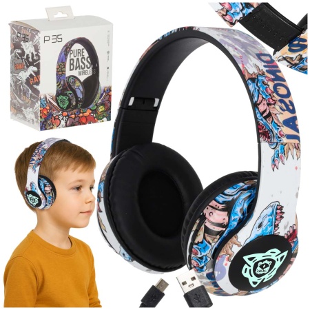 Sluchawki-bezprzewodowe-nauszne-Bluetooth-RGB-Gaming-Sport-150mAh-175623 "Bluetooth RGB Gaming Sport" 150mAh belaidės ausinės į ausis