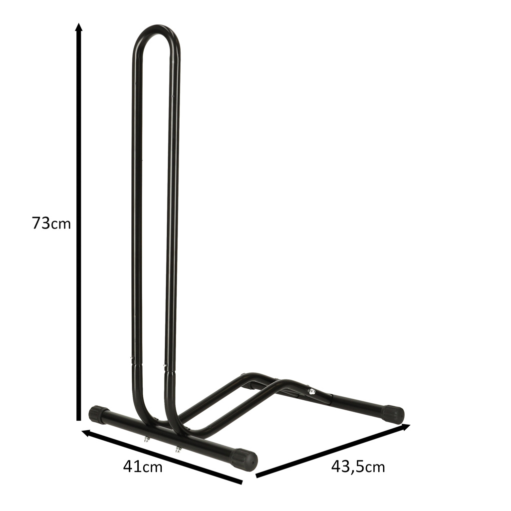 Stojak-na-rower-pojedynczy-metalowy-czarny-143003 Vienas metalinis dviračių stovas juodas