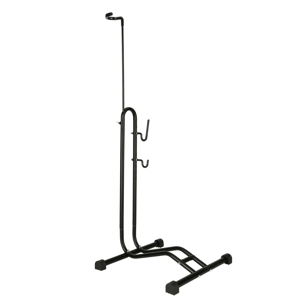 Stojak-na-rower-pojedynczy-wysoki-mocny-metalowy-czarny-157588 Dviračių stovas viengubas aukštas stiprus metalinis juodas