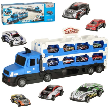 TIR-Laweta-samochod-transporter-pojazd-skladany-XXL-10-aut-niebieski-159964 TIR sunkvežimių transporteris XXL sulankstoma transporto priemonė 10 automobilių mėlyna