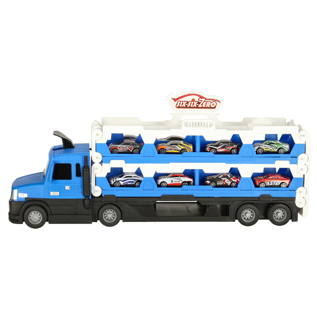 TIR-Laweta-samochod-transporter-pojazd-skladany-XXL-10-autek-niebieski-156305 TIR sunkvežimių transporteris XXL sulankstoma transporto priemonė 10 automobilių mėlyna
