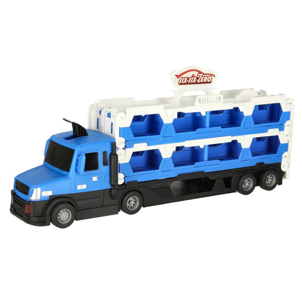 TIR-Laweta-samochod-transporter-pojazd-skladany-XXL-10-autek-niebieski-156306 TIR sunkvežimių transporteris XXL sulankstoma transporto priemonė 10 automobilių mėlyna