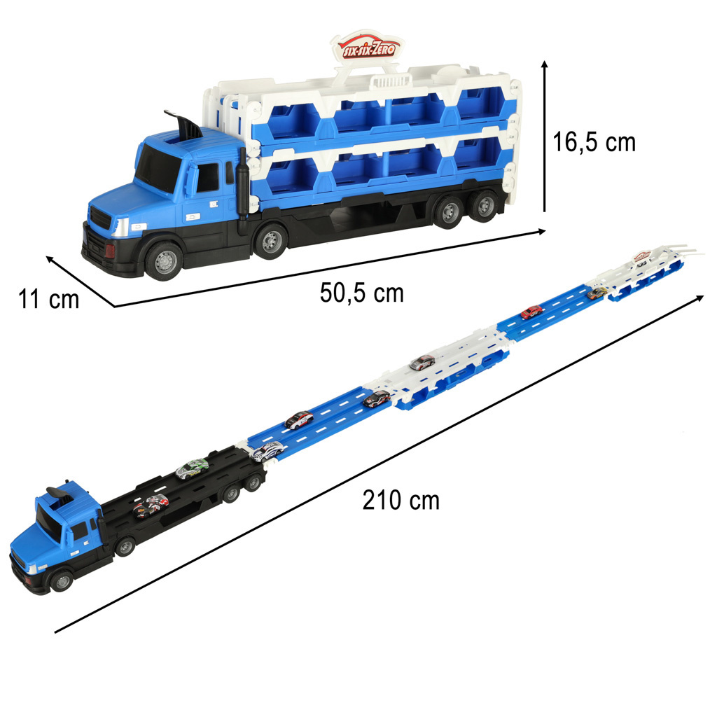 TIR-Laweta-samochod-transporter-pojazd-skladany-XXL-10-autek-niebieski-156311 TIR sunkvežimių transporteris XXL sulankstoma transporto priemonė 10 automobilių mėlyna