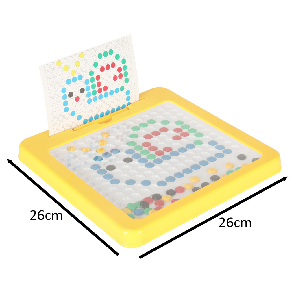 Tablica-magnetyczna-montessori-mozaika-kolorowe-kropki-zolta-26-x-26-cm-153890 Magnetinės montessori lentos taškai geltoni