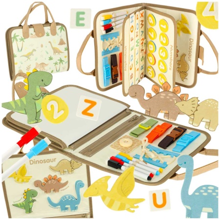Tablica-manipulacyjna-sensoryczna-montessori-walizka-dinozaury-171529 Sensorinė sensorinė montessori manipuliacinė lenta dinozaurų dėklas