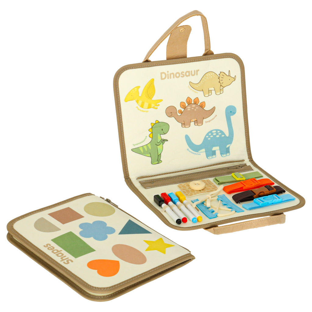 Tablica-manipulacyjna-sensoryczna-montessori-walizka-dinozaury-171532 Sensorinė sensorinė montessori manipuliacinė lenta dinozaurų dėklas
