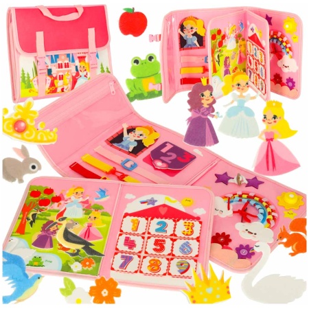 Tablica-manipulacyjna-sensoryczna-montessori-walizka-plecak-rozowa-171486 Sensory sensory montessori manipuliatorių lentos kuprinės dėklas rožinis