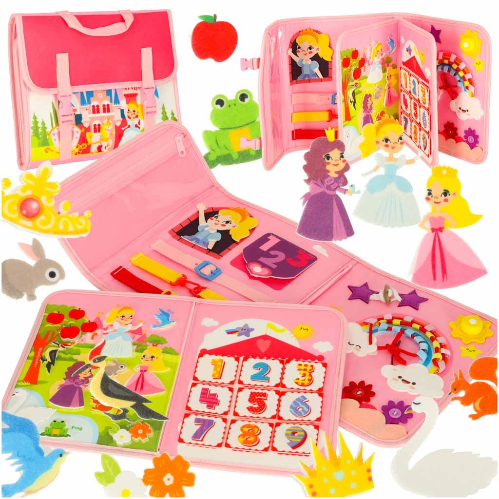 Tablica-manipulacyjna-sensoryczna-montessori-walizka-plecak-rozowa-171486 Sensory sensory montessori manipuliatorių lentos kuprinės dėklas rožinis