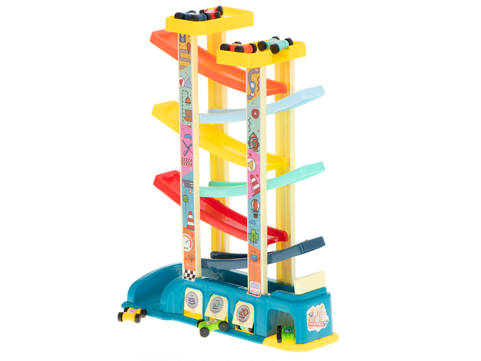 Tor-samochodowy-zjezdzalnia-wyscigowa-8-aut-909462 Garažas su nuvažiavimu + 8 automobiliai
