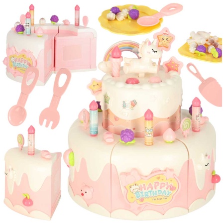 Tort-urodzinowy-pietrowy-do-krojenia-na-rzepy-muzyka-swiatla-kuchnia-16-elementow-rozowy-182704 Gimtadienio tortas sukrauti pjaustymo Velcro muzikos šviesos virtuvė 16 vienetų rožinė