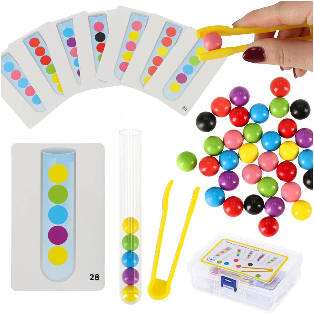 Ukladanka-edukacyjna-Montessori-kolorowe-kulki-nauka-liczenia-nauka-kolorow-zestaw-XXl-66-el-147306 Edukacinė dėlionė spalvoti montessori kamuoliukai