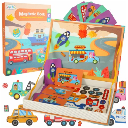 Ukladanka-puzzle-magnetyczne-srodki-transportu-141518 Magnetinė transporto priemonių dėlionė