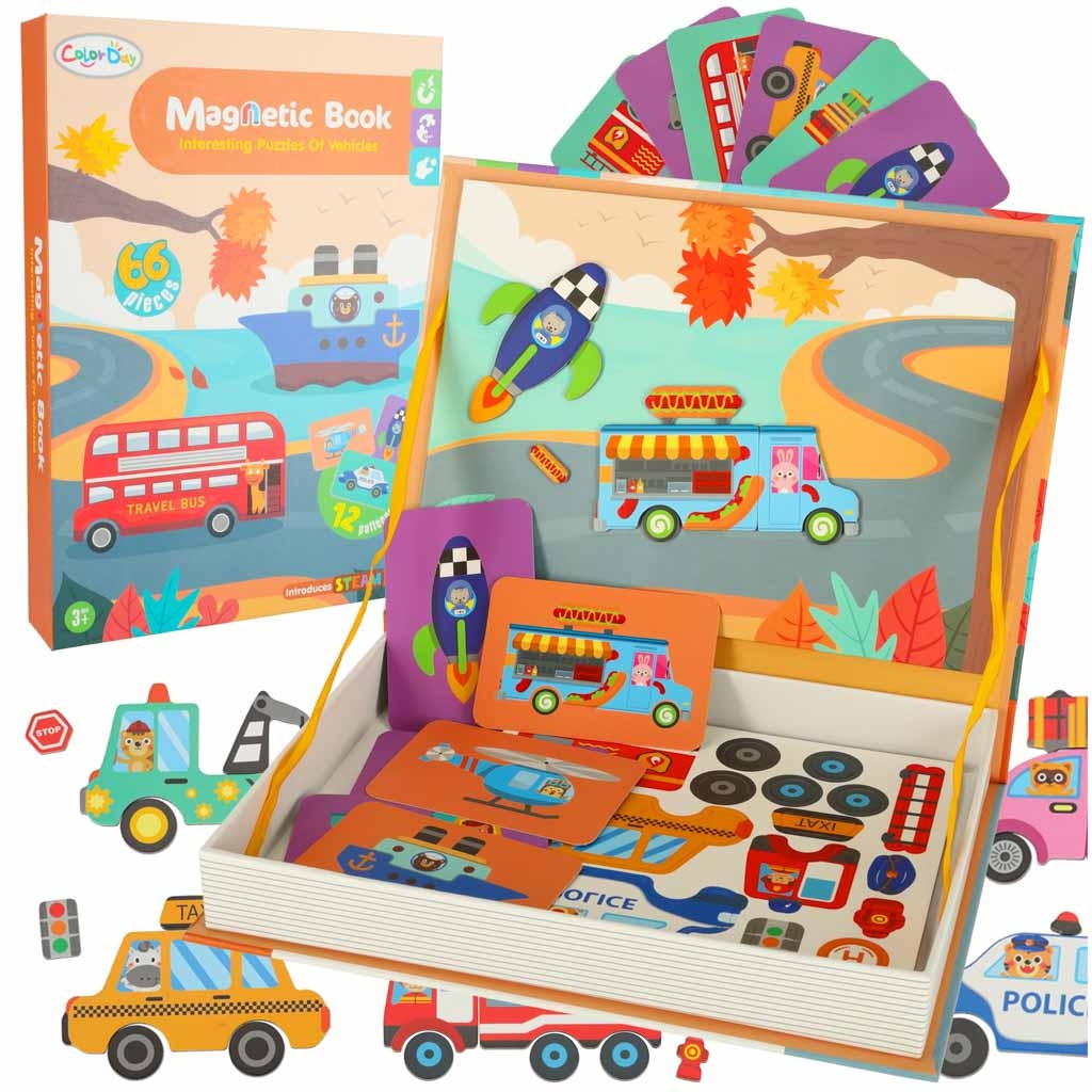 Ukladanka-puzzle-magnetyczne-srodki-transportu-141518 Magnetinė transporto priemonių dėlionė