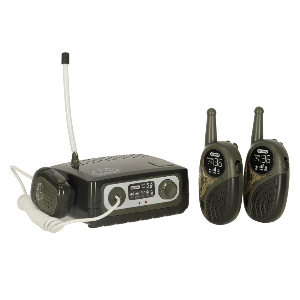 Walkie-Talkie-krotkofalowka-zestaw-z-centrala-dla-dzieci-khaki-161345 Vaikams skirtas "Walkie talkie" radijo imtuvų rinkinys su PBX, skirtas kariuomenei 333 m atstumu