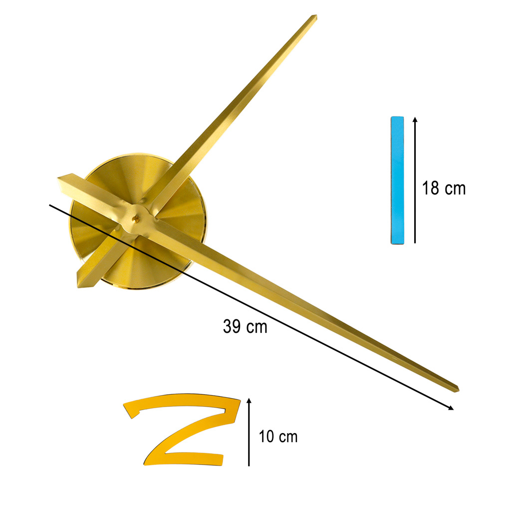 Zegar-scienny-naklejany-1-cyfra-100-120-cm-zlote-wskazowki-kolorowy-157395 Pasidaryk pats lipdukas sieninis laikrodis reguliuojamas 100x120 cm aukso spalvos rodyklės