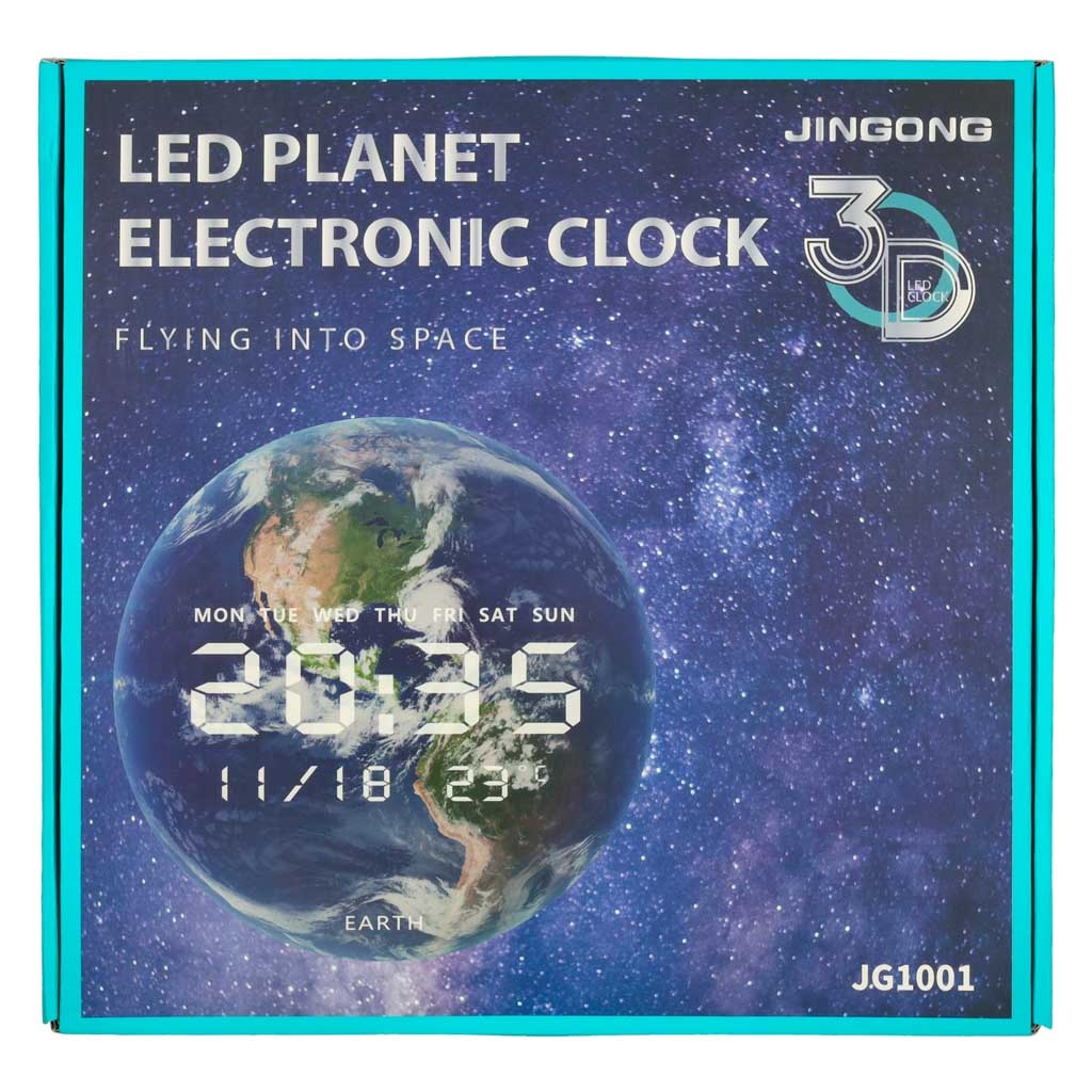 Zegar-scienny-planeta-mars-z-wyswietlaczem-LED-32-cm-pomaranczowy-157523 Planetos Marsas sieninis laikrodis su LED ekranu 32 cm oranžinis