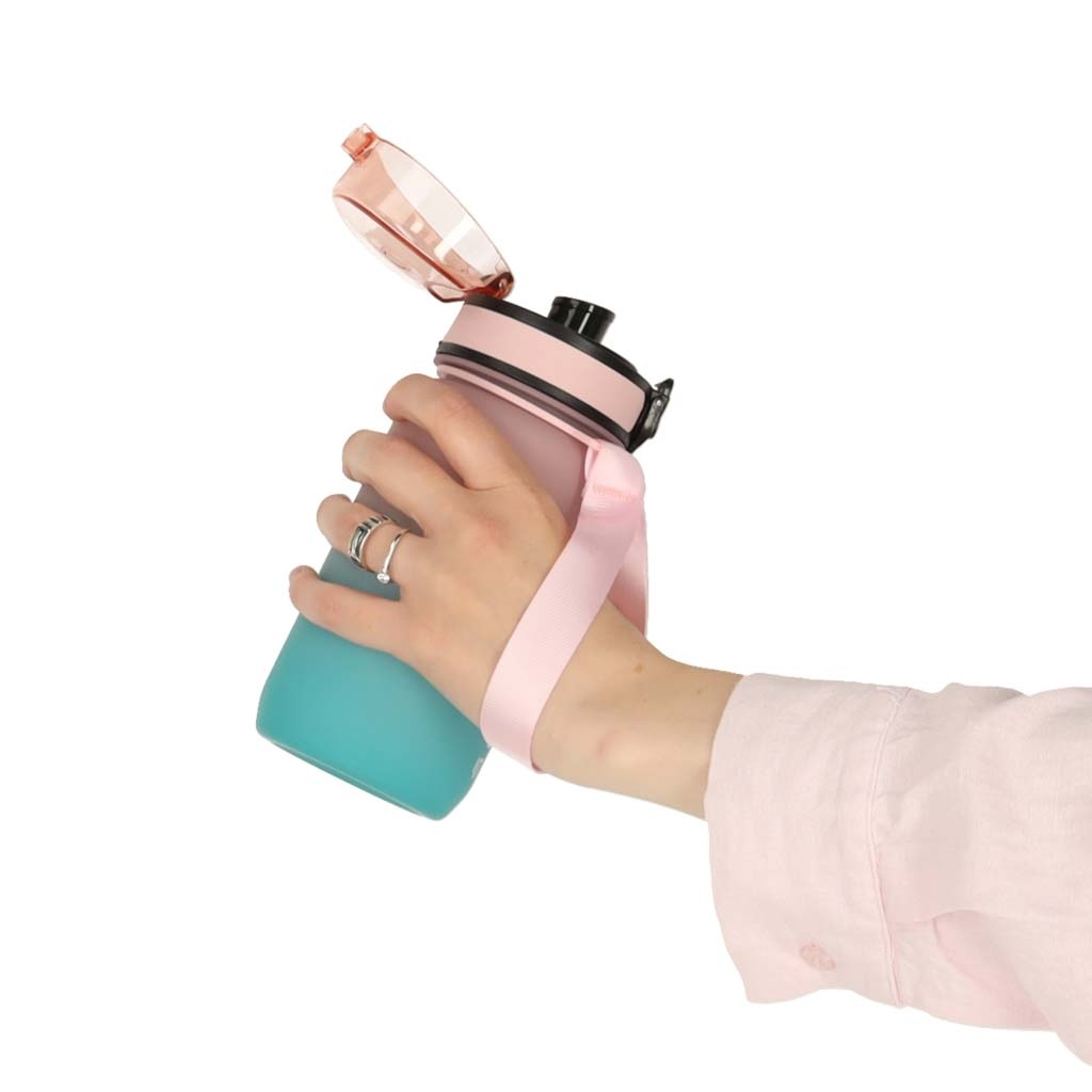 Vandens buteliukas sportinis buteliukas su kandikliu BPA FREE 600ml rožinės-mėlynos spalvos