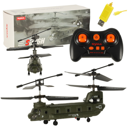 Dron-RC-Syma-S026H-1-2-4GHz-Wi-Fi-czarny-168304 "Syma S026H-1" 2,4 GHz WI-FI nuotoliniu būdu valdomas karinis sraigtasparnis