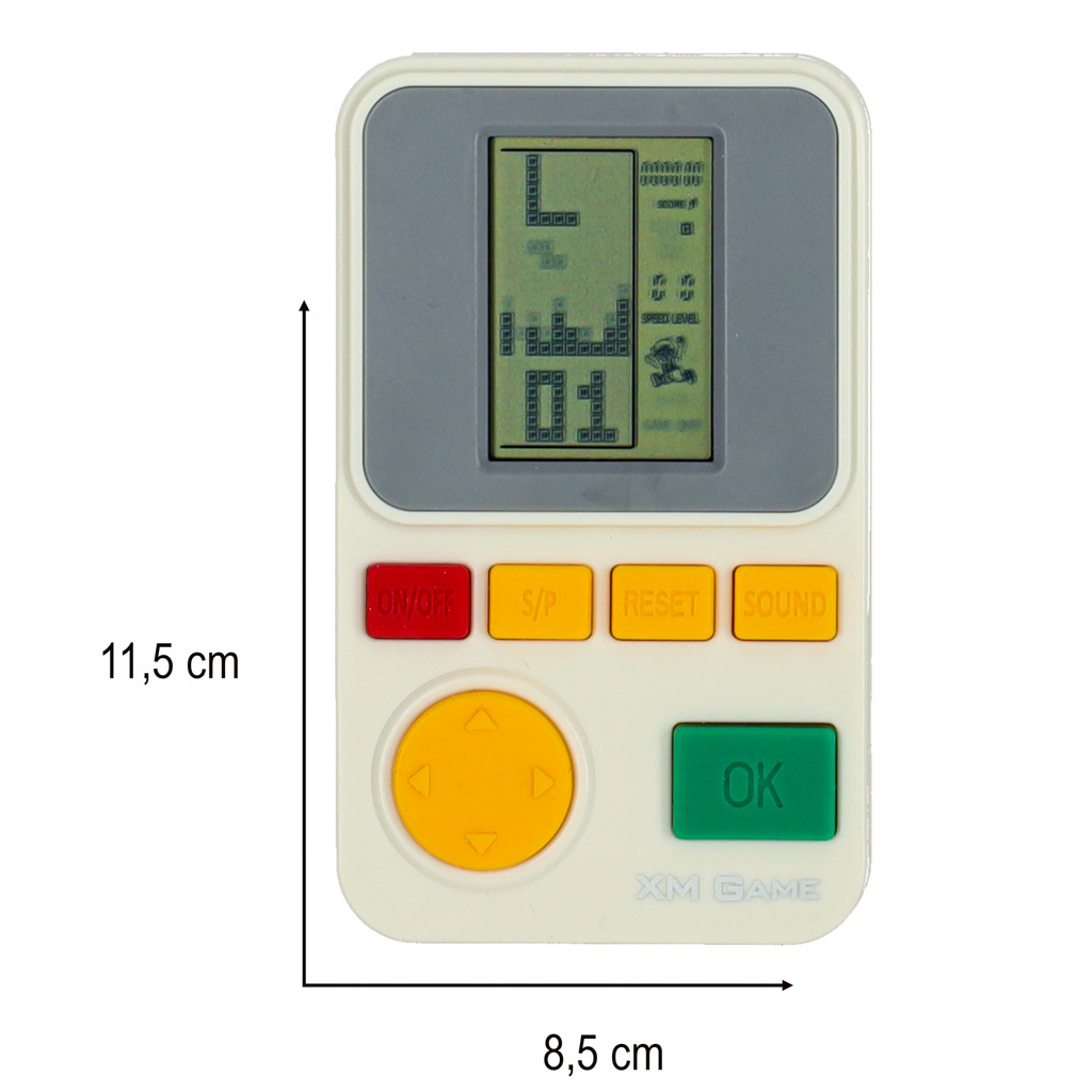 Gra-elektroniczna-zrecznosciowa-konsola-przenosna-biala-163480 Elektroninių arkadinių žaidimų nešiojamoji konsolė balta