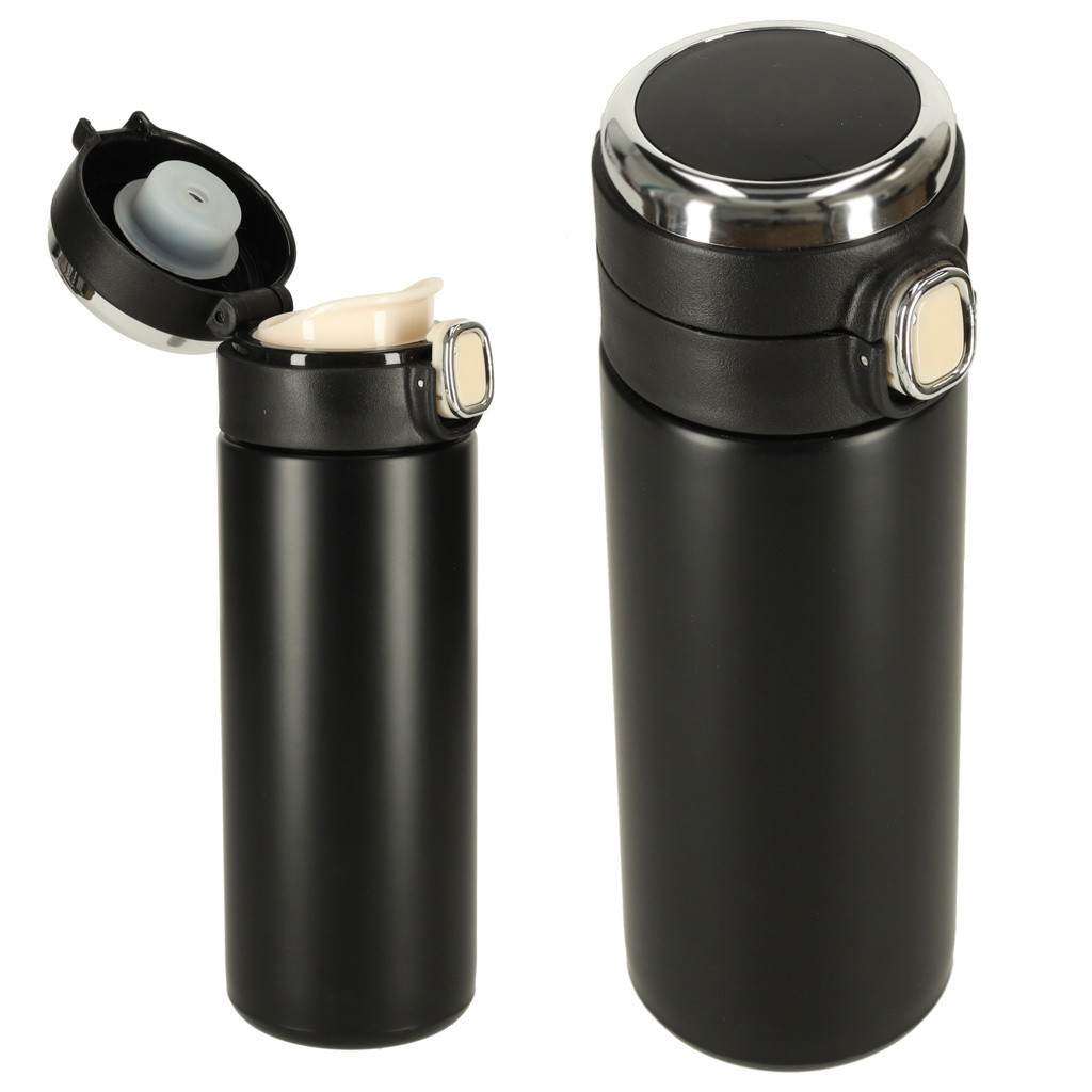 Kubek-bidon-termiczny-z-ustnikiem-termos-LED-420ml-czarny-154832 Termo puodelis su kandikliu LED termosas 420ml juodas