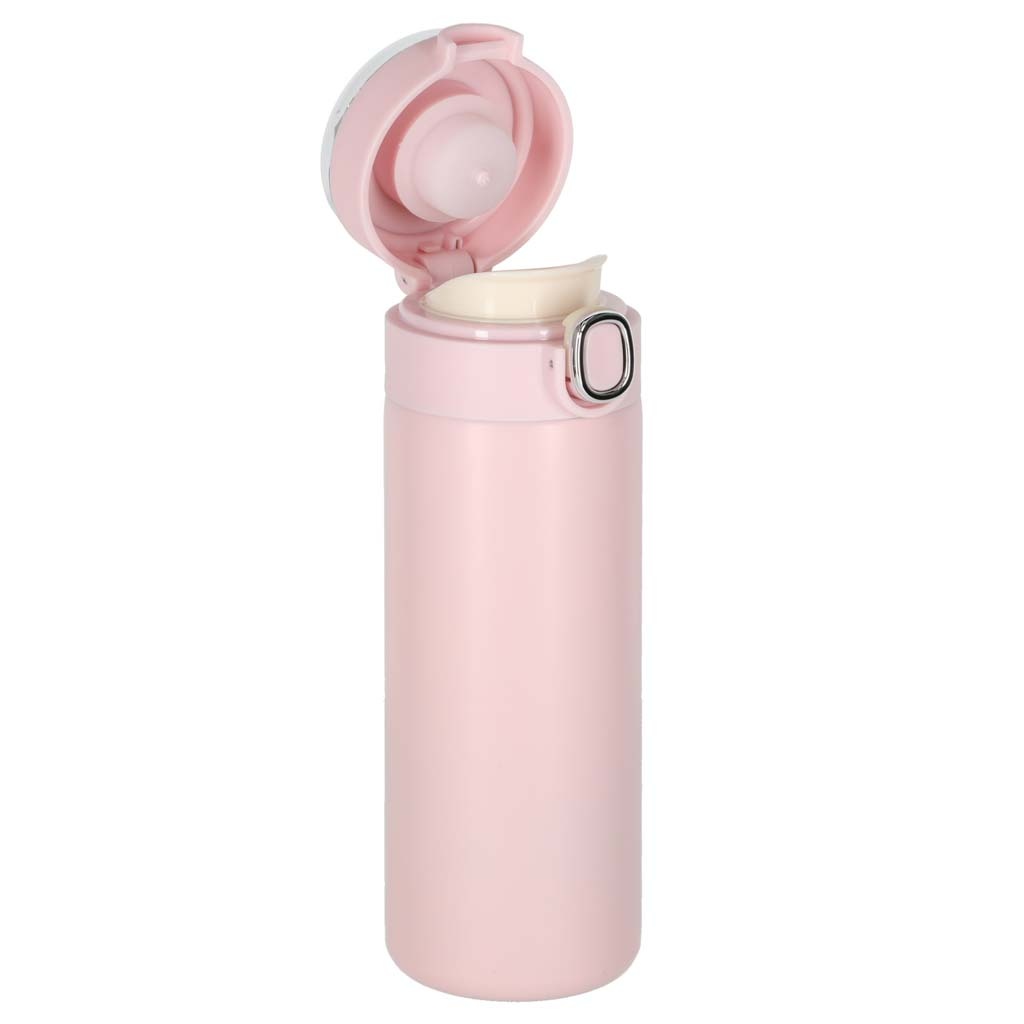 LED termoso puodelis su kandikliu 350 ml rožinės spalvos