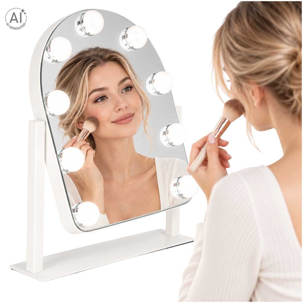 LED-makeup-mirror-with-9-bulbs-illuminated-cosmetic-mirror-192603 LED makiažo veidrodis