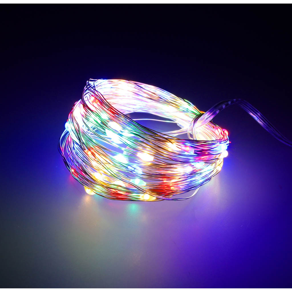 Lampki-LED-druciki-dekoracyjne-5m-50LED-multikolor-148252 LED dekoratyvinis apšvietimas 5m 50LED daugiaspalvis