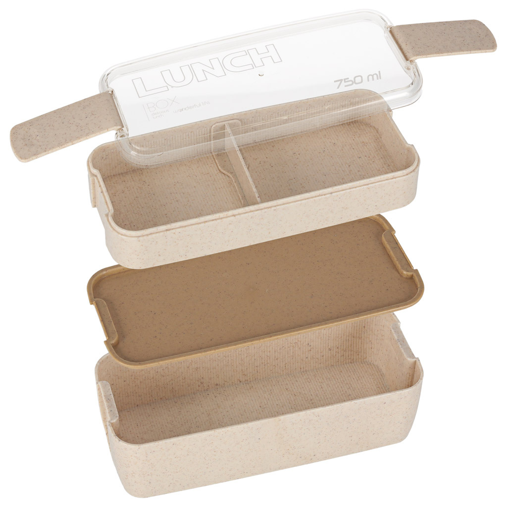Lunch-box-sniadaniowka-pudelko-sniadaniowe-z-przegrodkami-dzielone-750ml-bezowe-176371 Pusryčių dėžutė pusryčių dėžutė su skyreliais, padalinta į skyrius 750ml, smėlio spalvos