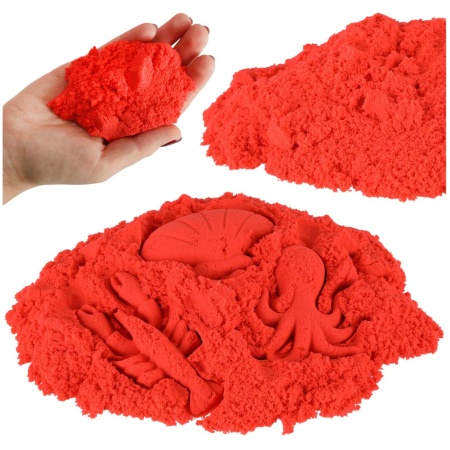 Piasek-kinetyczny-1kg-w-woreczku-czerwony-147142 Kinetinis smėlis 1 kg maišelyje raudonas