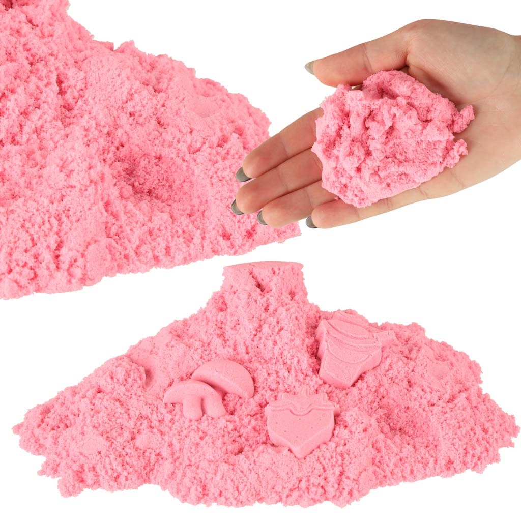 Piasek-kinetyczny-1kg-w-woreczku-rozowy-145056 Kinetinis smėlis 1 kg maišelyje rožinės spalvos