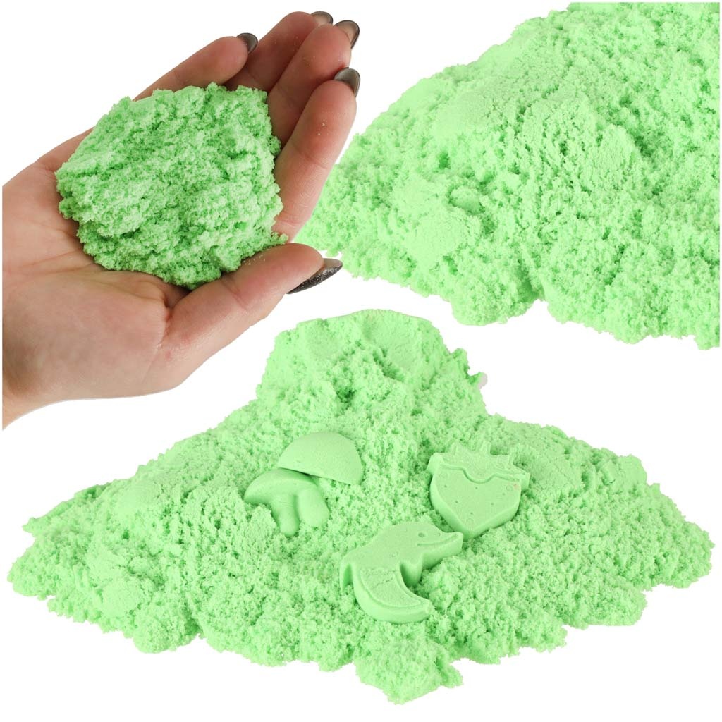 Piasek-kinetyczny-1kg-w-woreczku-zielony-145062 Kinetinis smėlis 1 kg maišelyje, žalias
