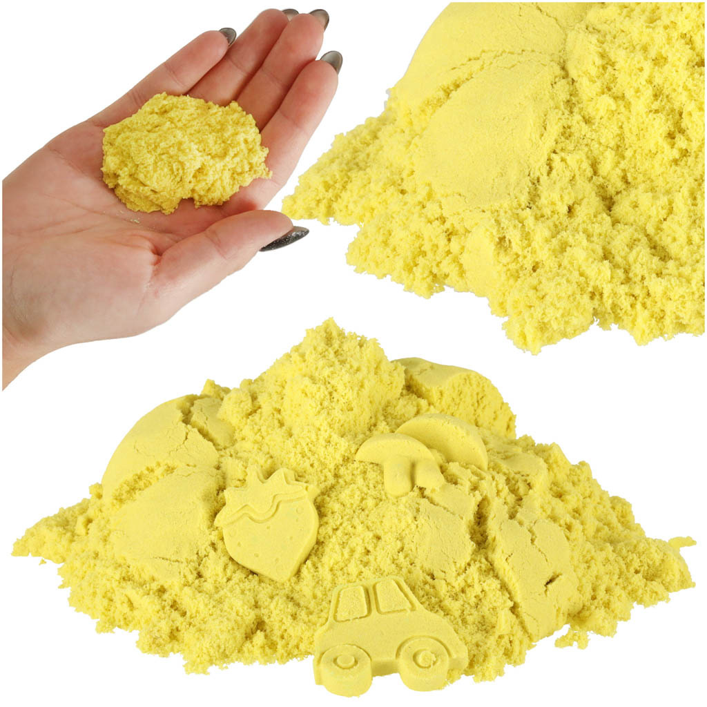 Piasek-kinetyczny-1kg-w-woreczku-zolty-145068 Kinetinis smėlis 1 kg maišelyje geltonos spalvos