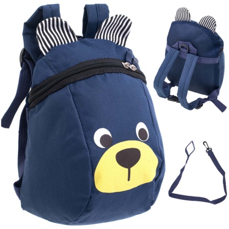 Vaikų darželio kuprinė meškiukas tamsiai mėlyna