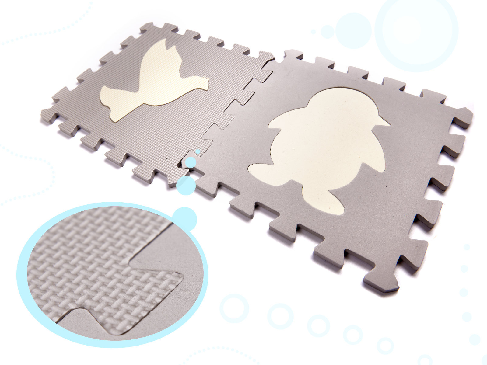 KX6269 Puzzle piankowe mata kojec dla dzieci 36el szaro-ecru 4 Kilimėlis iš putplasčio/vaikų žaidimų kilimėlis 36el. pilka-ecru