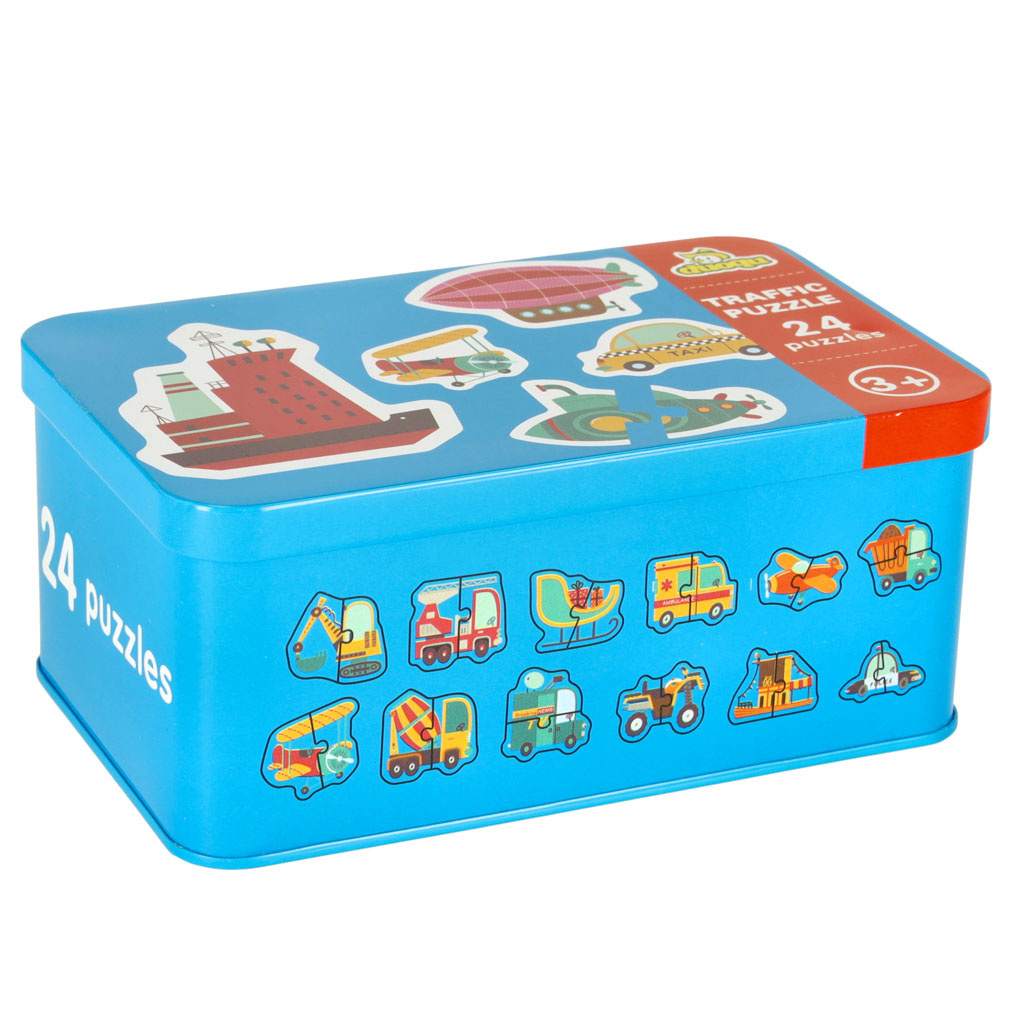 Puzzle-w-puszce-pojazdy-24-puzzle-149144 Dėlionės skardinėje transporto priemonėse 24 dėlionės