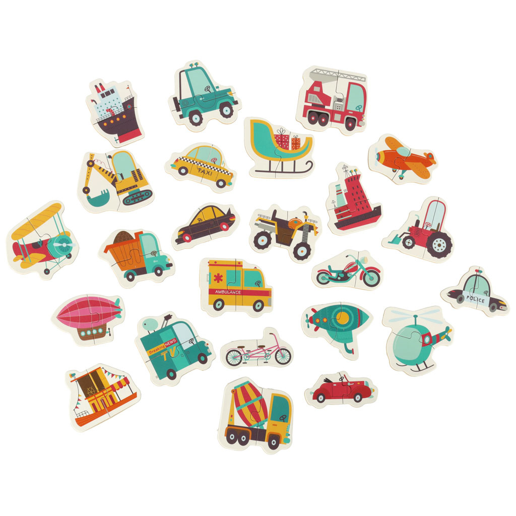 Puzzle-w-puszce-pojazdy-24-puzzle-149146 Dėlionės skardinėje transporto priemonėse 24 dėlionės