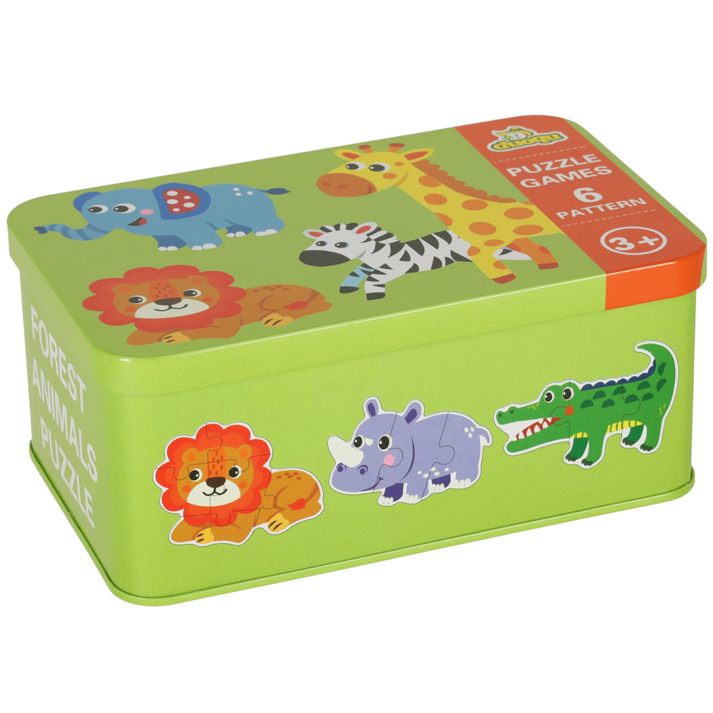 Puzzle-w-puszce-zwierzatka-safari-25-puzzli-149107 Dėlionės skardinėje skardinėje safario gyvūnai 25 dėlionės