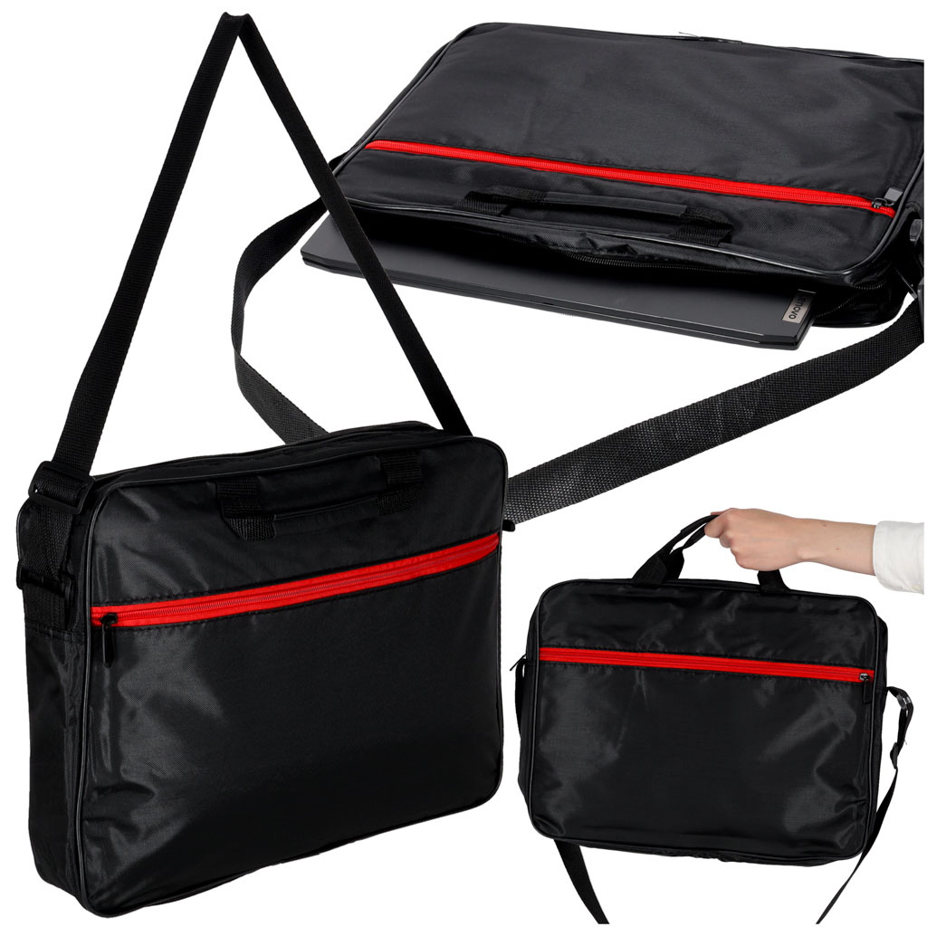 Torba-na-laptopa-15-6-cali-etui-pokrowiec-z-paskiem-teczka-damska-meska-czarna-174695 Nešiojamojo kompiuterio krepšys 15,6 colių dėklas su dirželiu portfelis moteriškas vyriškas juodas