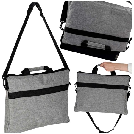 Torba-na-laptopa-15-6-cali-etui-pokrowiec-z-paskiem-teczka-damska-meska-mocna-szara-174713 Nešiojamojo kompiuterio krepšys 15,6 colio dėklas su dirželiu portfelinė moteriškas vyriškas stiprus pilkas